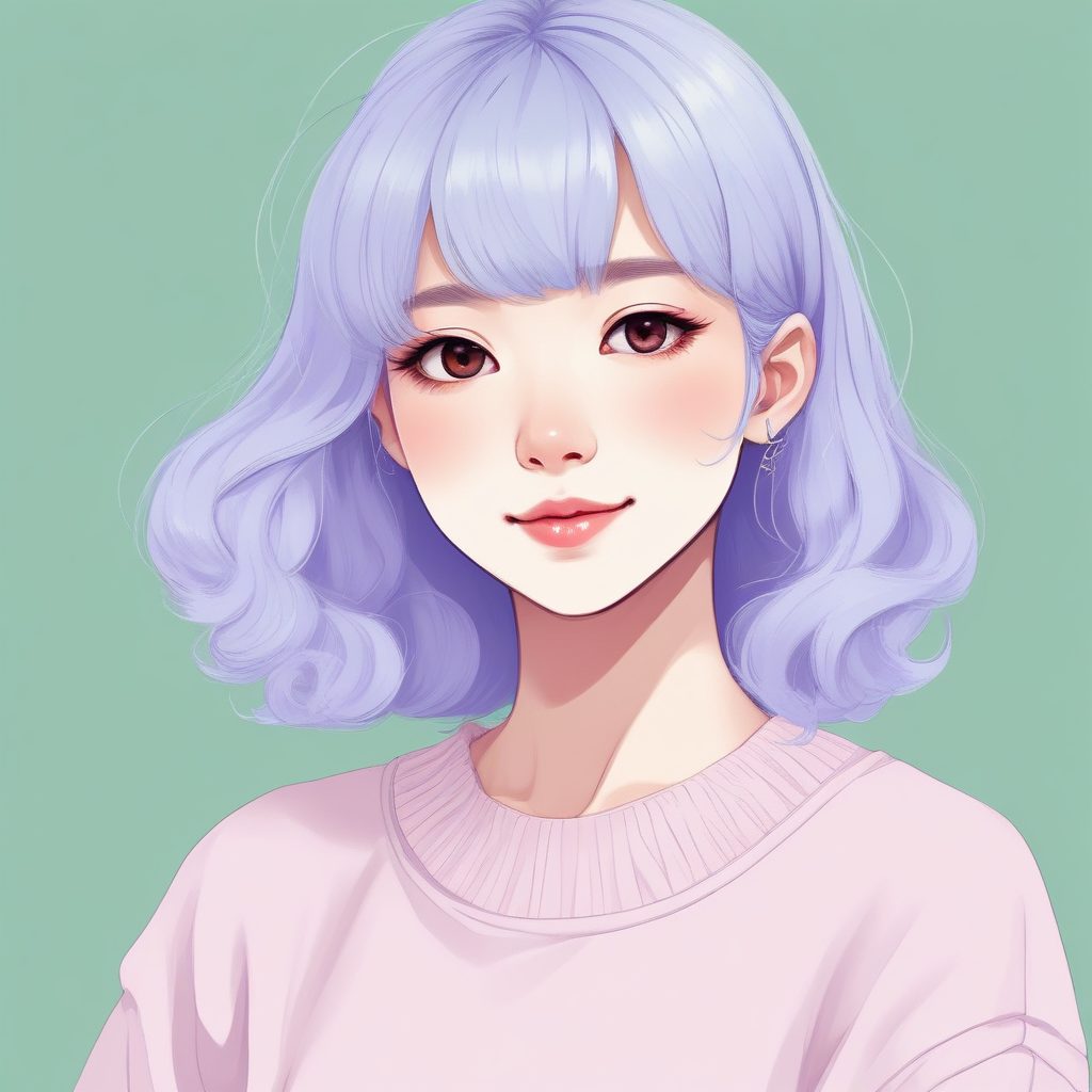 🍰马卡龙色系治愈头像丨极简线条下的温柔日系少女🎐