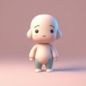 🎁盲盒设计师必收！软陶质感Q版公仔全身图，3D渲染太精致了！