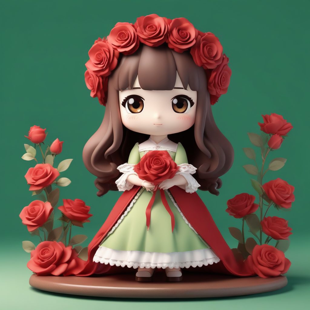 🌹玫瑰园之恋Q版：红色丝绒与花朵，浪漫氛围！