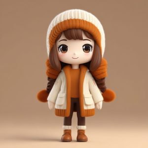 ☕️美拉德风Q版盲盒：秋冬复古拿铁女孩！