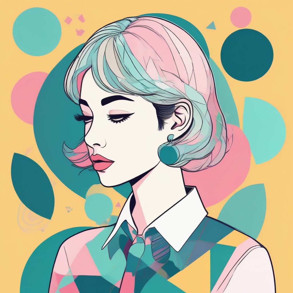 🔺孟菲斯几何！潮酷极简拼贴少女头像 | 设计师灵感