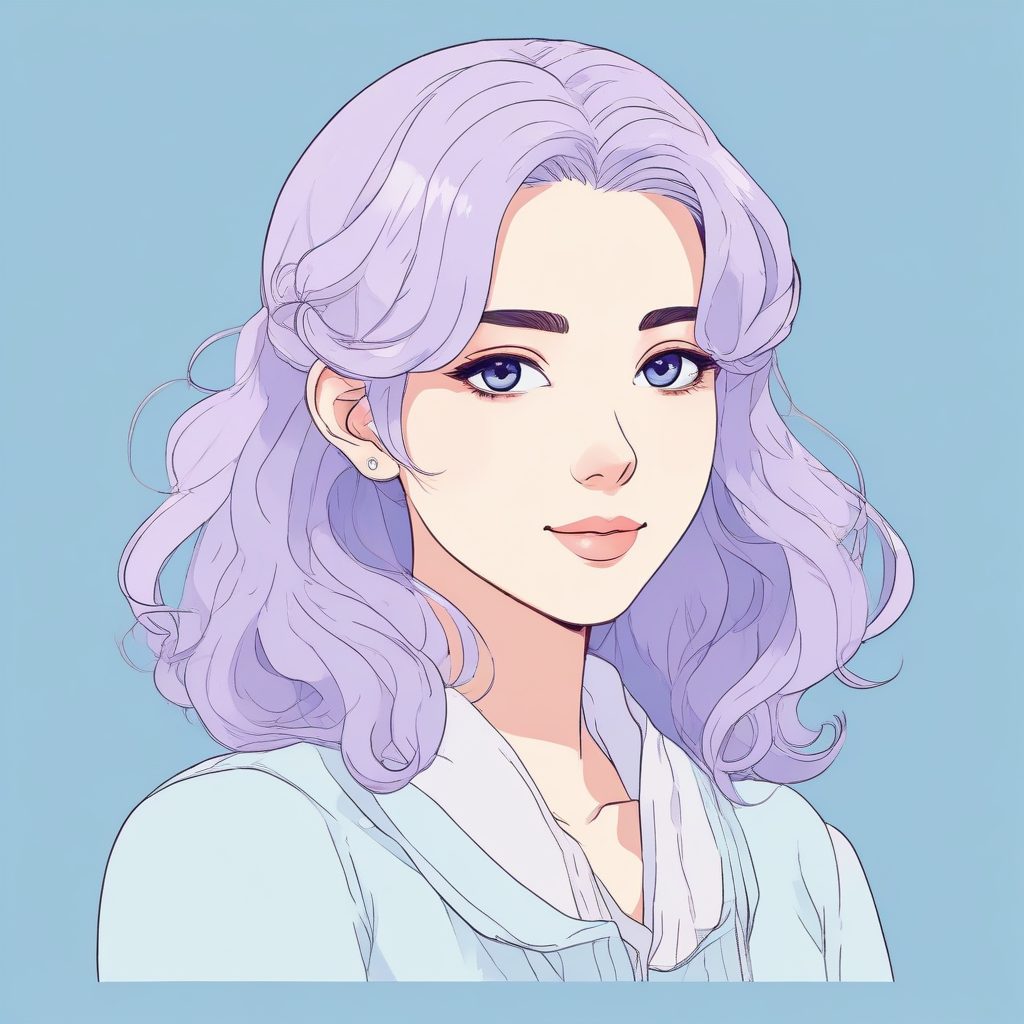 🌸梦幻糖果色头像生成 | 闭眼温柔长发少女，背景极简