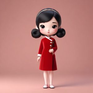 摩登旗袍Q版少女：老上海复古风盲盒公仔！超美丝绒质感🎀