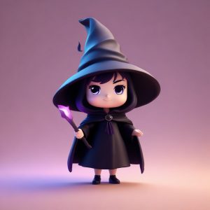 🔮魔法少女Q版：暗黑又甜美！神秘小魔女全身像🪄