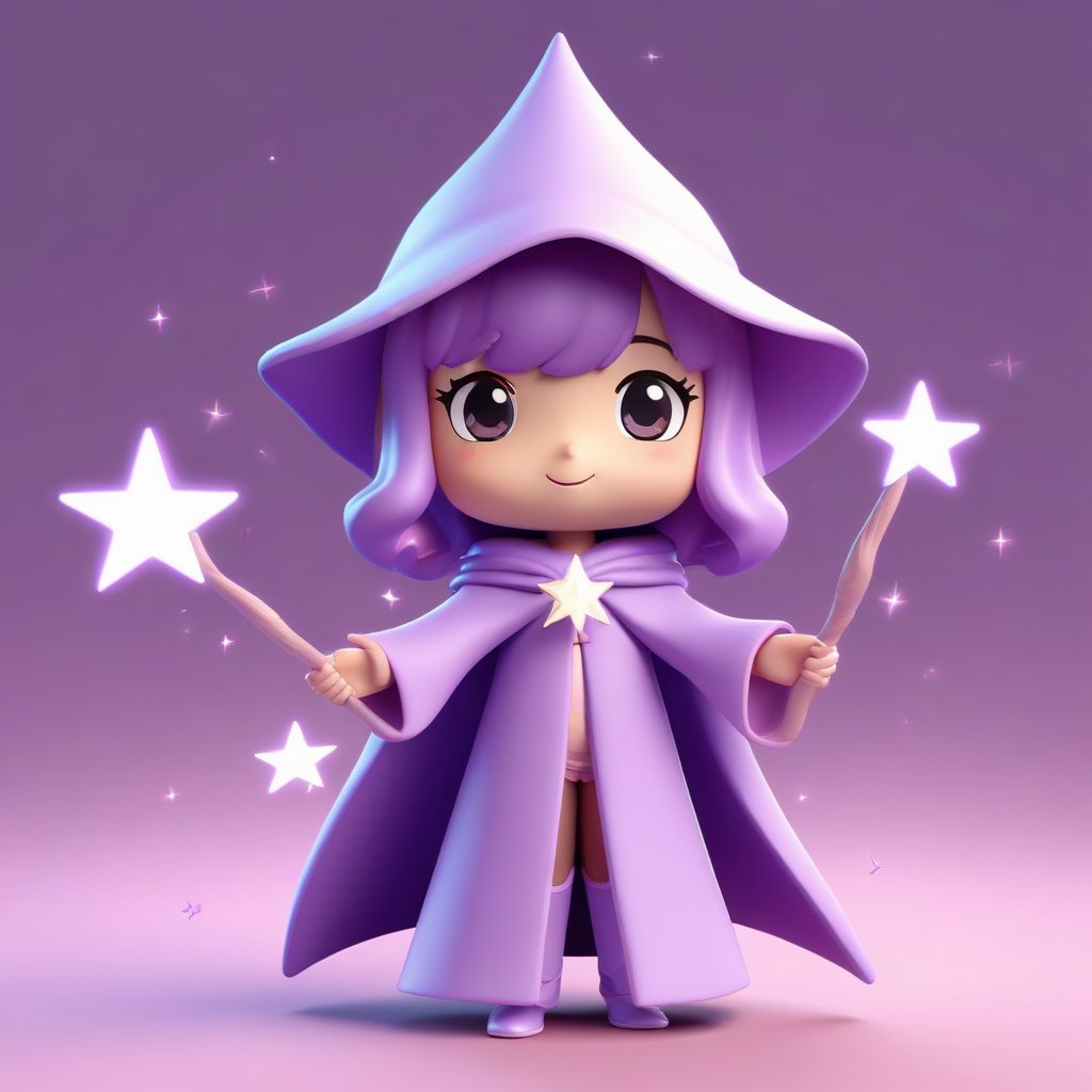 💫魔法少女Q版盲盒! 超级梦幻的渐变紫色系3D头像生成!