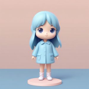 🎀年度爆款！3D软陶Q版盲盒女孩，纯色背景无水印可做头像！