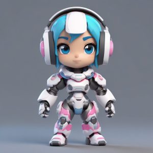 🎮Q版电竞机械娘：酷飒机甲风，粘土材质下的反差萌！