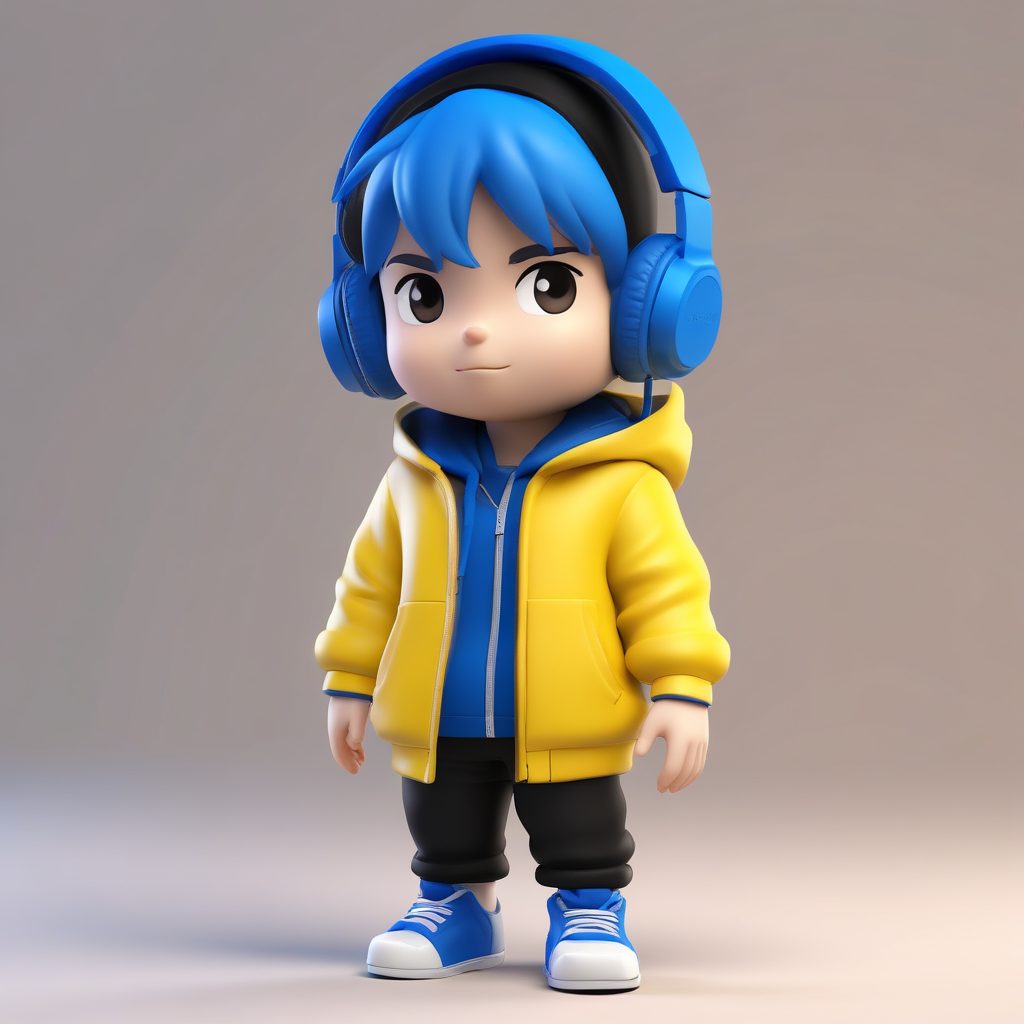 🎧Q版耳机小哥盲盒! 潮流卫衣男头, 3D渲染酷盖专属!