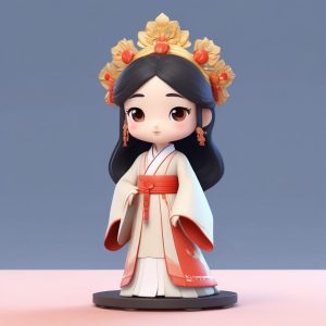 🌸Q版古风汉服小姐姐，3D粘土盲盒风格，适合头像和壁纸生成