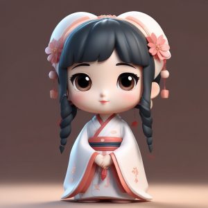 Q版古风头像：绝美汉服少女，软糯3D盲盒风！