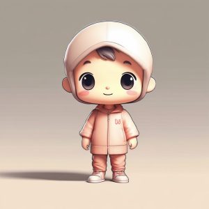🎨 Q版蜡笔涂鸦风人物 | 极简3D单人立绘生成！盲盒尺寸、纯色背景✨