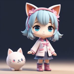 💫 Q版猫耳娘头像 | 极简3D盲盒风格全身照