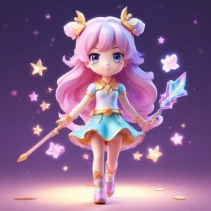 ✨Q版魔法少女头像生成！C4D粘土风盲盒设计，8K高细节AI绘画提示词🔥