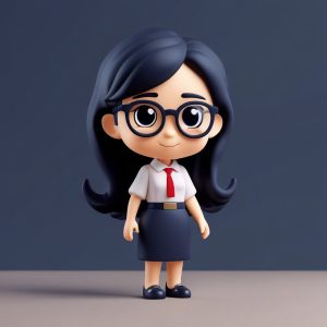 🍎Q版女教师:知性优雅制服盲盒,纯色背景高级感爆棚!📚