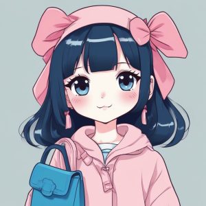 🛍️Q版时尚穿搭：手拿迷你小包的Kawaii Chibi女孩插画分享
