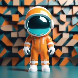 🚀Q版太空时代复古风! 橙白撞色3D盲盒, 未来感头像Get!