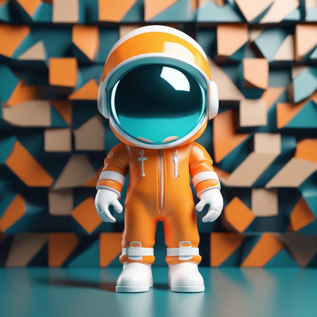 🚀Q版太空时代复古风! 橙白撞色3D盲盒, 未来感头像Get!