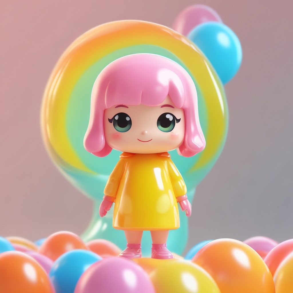 🍬Q版糖果色赛璐璐风格! 通透果冻质感3D盲盒, 多巴胺配色!