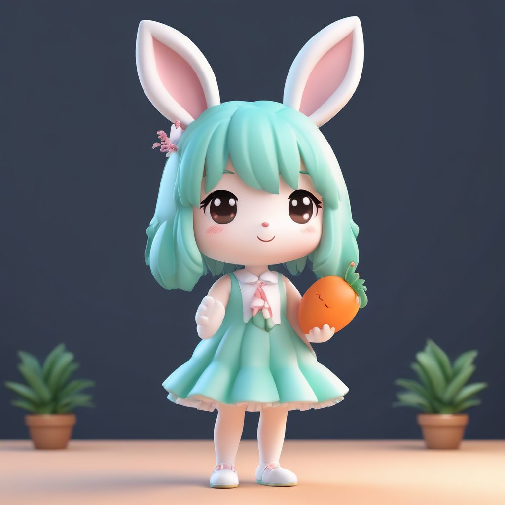 🐰 Q版兔耳娘：甜美可爱系盲盒公仔全身照🐇