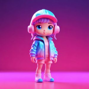 🌊Q版蒸汽波风盲盒! 梦幻渐变色与霓虹光影的碰撞!