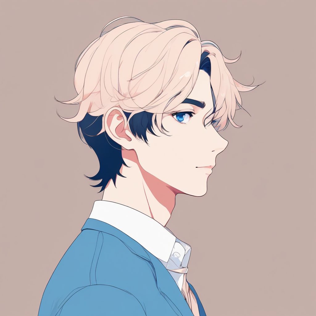 💙清新少年感！马卡龙色调极简侧颜头像 | 干净到心动