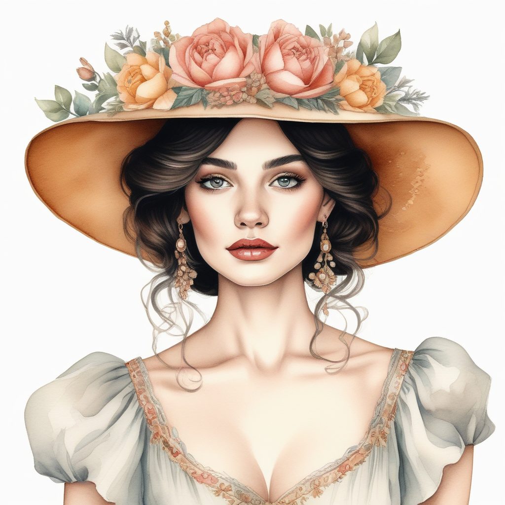 💧清新水彩晕染边框！治愈系女孩肖像，一眼万年！