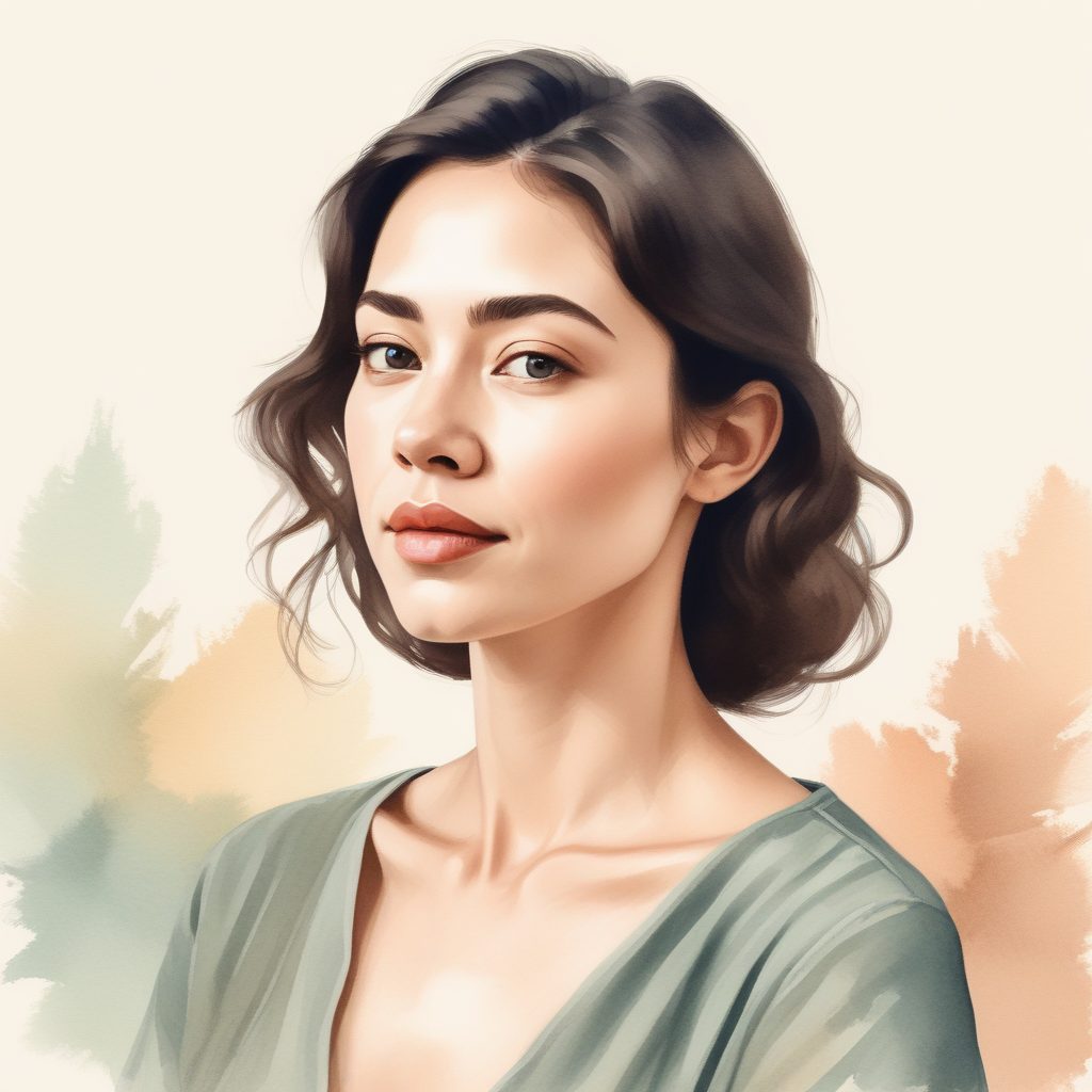 💧清新水彩晕染风插画：治愈系头像，极简手绘高级感