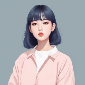 🔥日韩潮流美少女极简头像生成！清新马卡龙配色✨