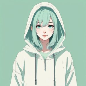 🎀日韩潮流美少女头像Prompt | 时尚极简线条感插画