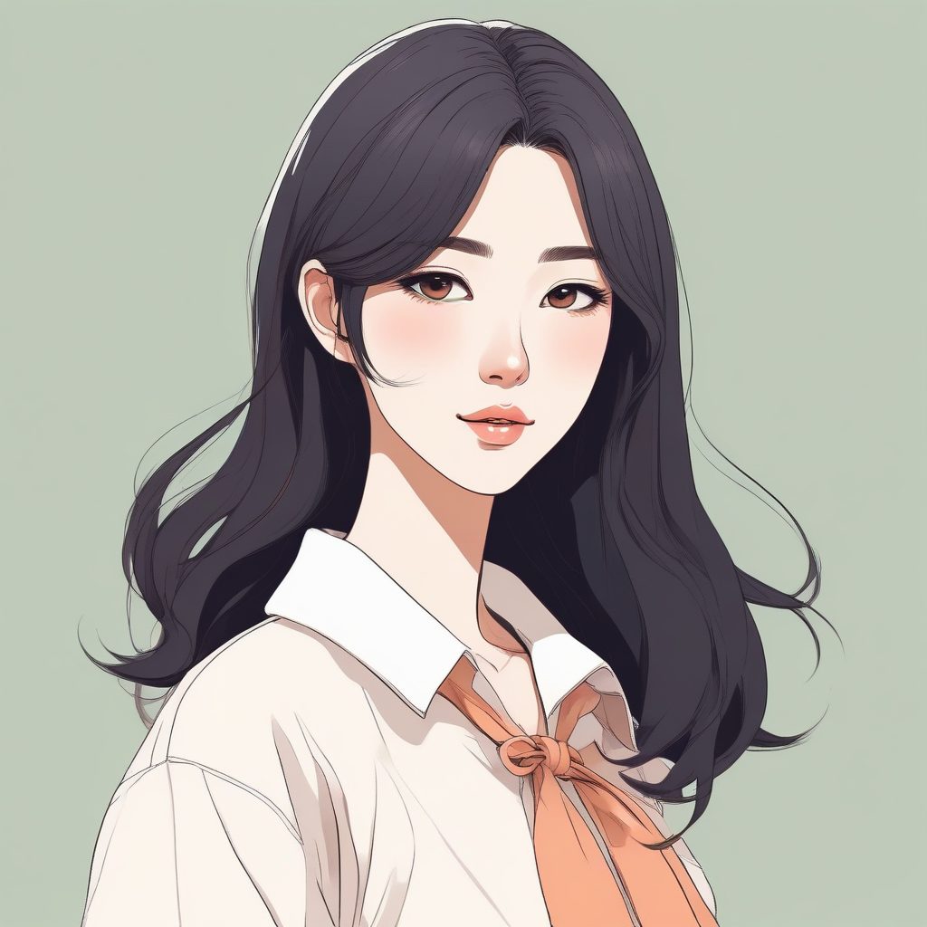 💖日韩潮流美少女肖像：极简 Anime 单人插画，清新马卡龙配色✨