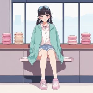 🔥日韩潮流时尚美少女肖像！极简 Anime 单主体人像，清新马卡龙色系✨