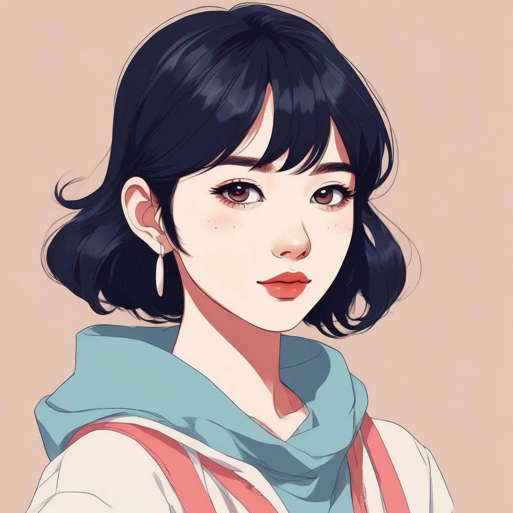 ✨日韩风潮流美少女头像，Anime极简风格，清新马卡龙配色，适合做头像