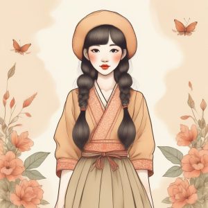 ✨日韩风时尚美少女头像 | 手绘插画彩铅风格 | 温暖色调纸质感背景
