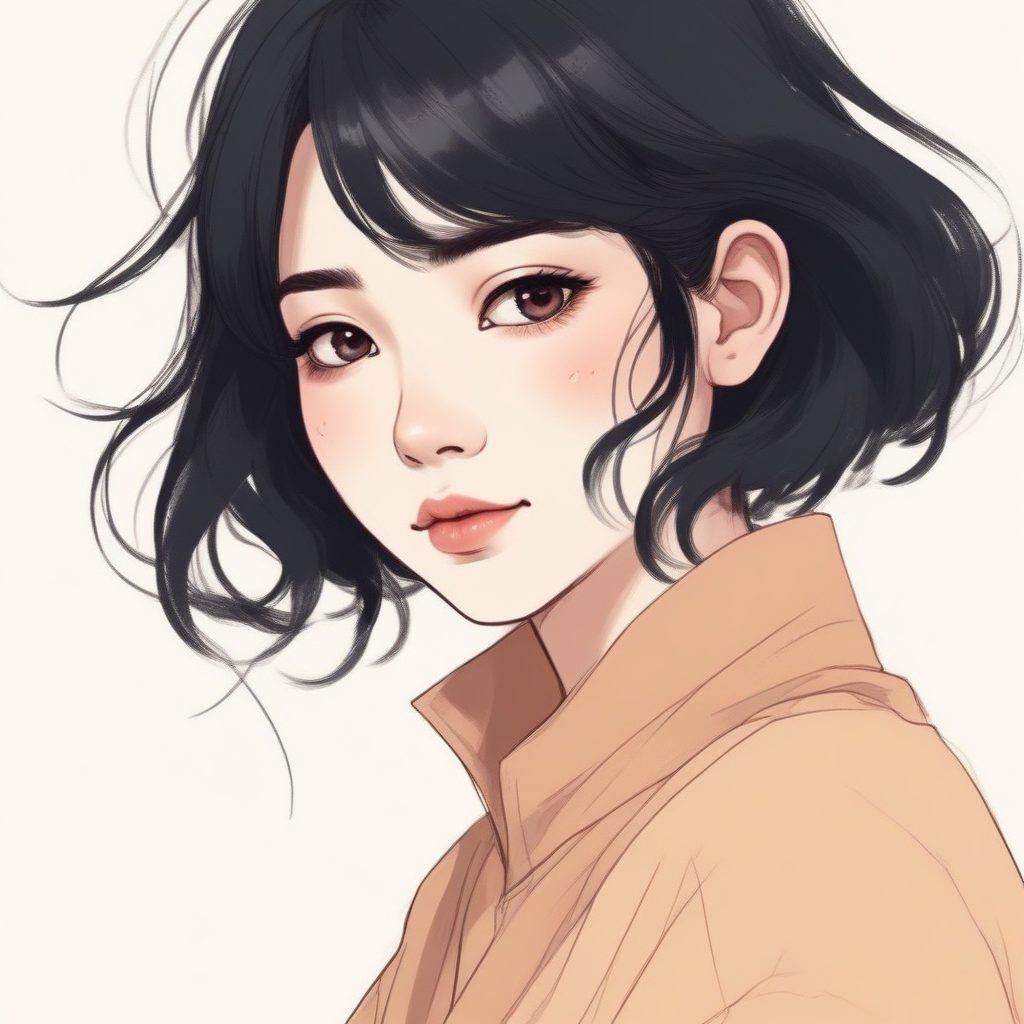 ✨日韩风时尚美少女头像 | 手绘插画简约风格 单主体人像 创意头像设计