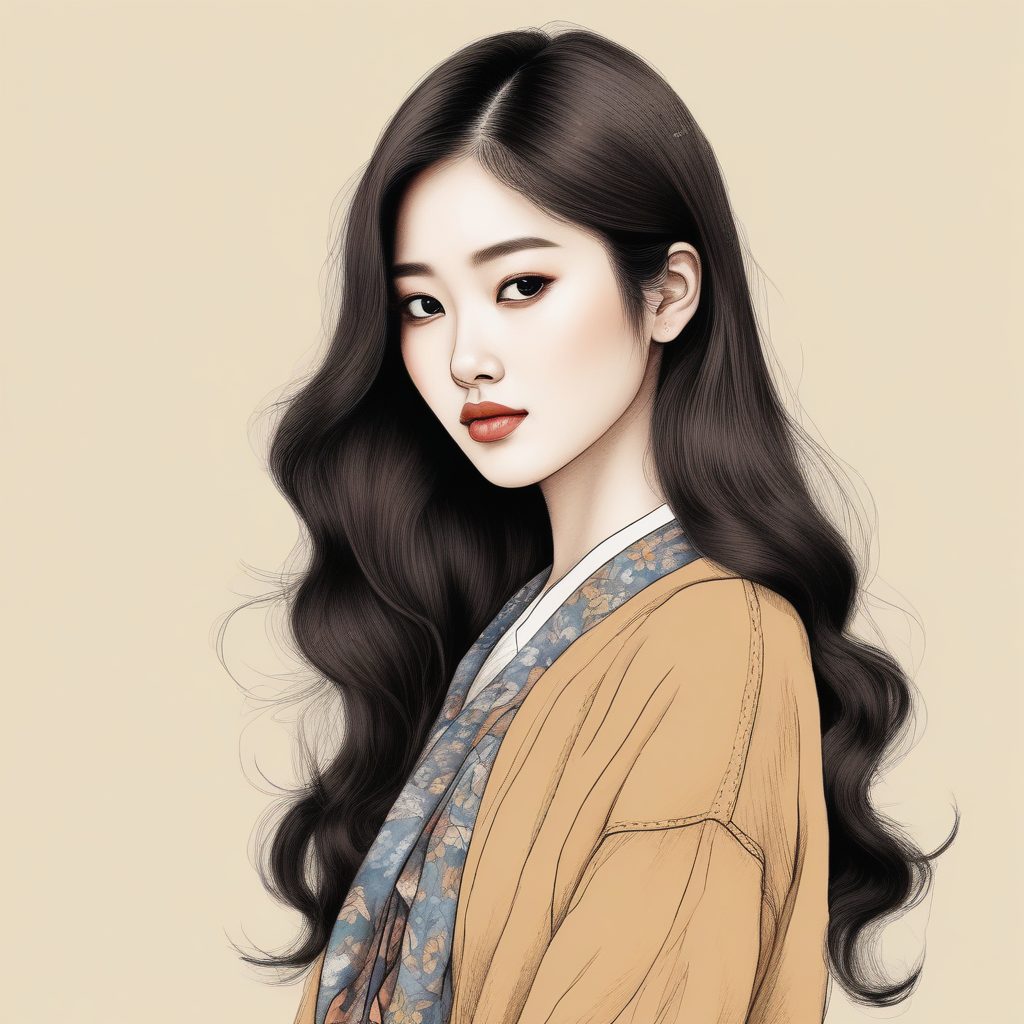 🇰🇷🔥日韩风时尚美少女头像 | 手绘插画 & 蜡笔风格 | 温暖色调背景 🌸✨