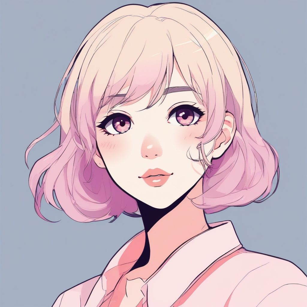 ✨日系极简笔触清冷感少女头像 | 单主体纯色背景AI绘画🔥