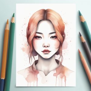 🍵日系清新水彩晕染插画肖像：治愈系天花板！