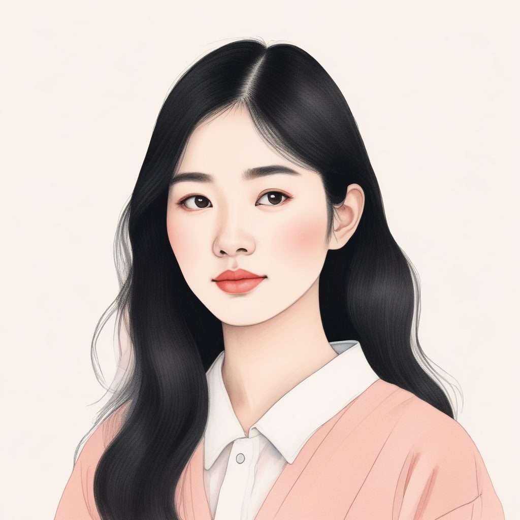 💧 日系清新治愈系！水彩晕染手绘插画肖像，温柔感溢出！