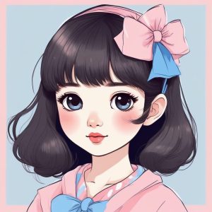 🌸日系软萌风大头贴！铅笔触感精致美少女插画🖌️