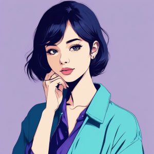 日系时尚插画✨ | 极简粗线条勾勒的高冷少女头像