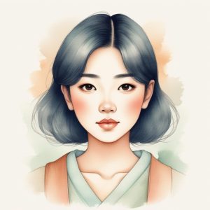 🖌️日系水彩治愈系！清新晕染极简插画肖像！