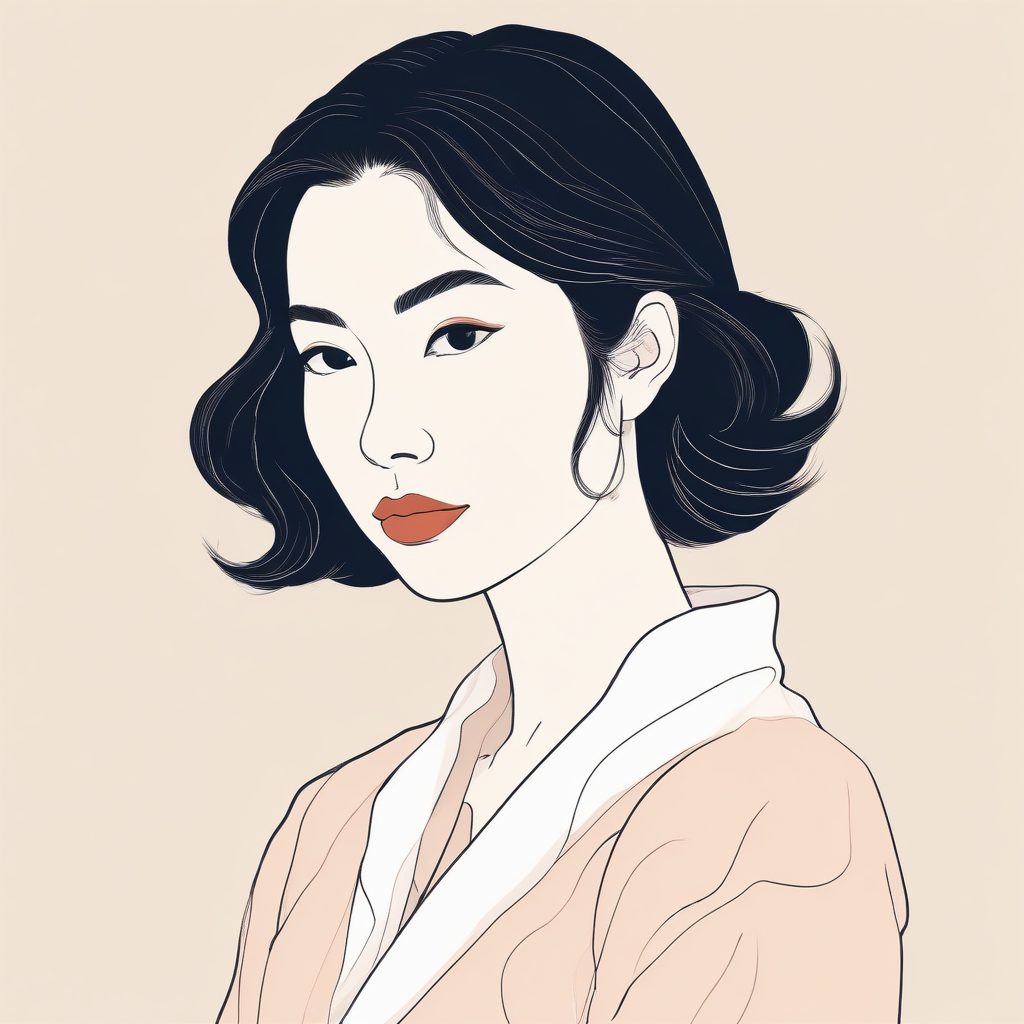 ✨日系杂志风的极简速写时尚插画肖像 | 手绘风单人简约彩铅时尚头像