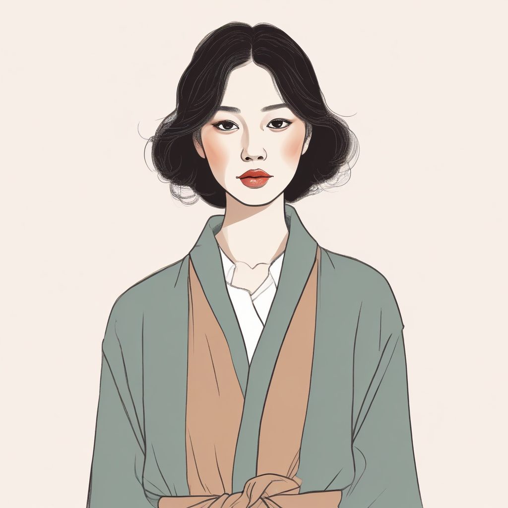 🌸日系杂志风手绘插画：极简速写时尚肖像，适合头像和壁纸 | 极简风格