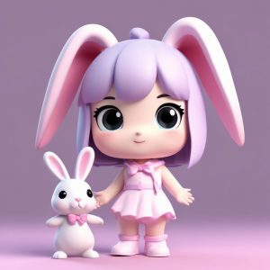 🐰 软糯甜心兔耳娘！粉色系Q版手办太想捏了！快来生成！