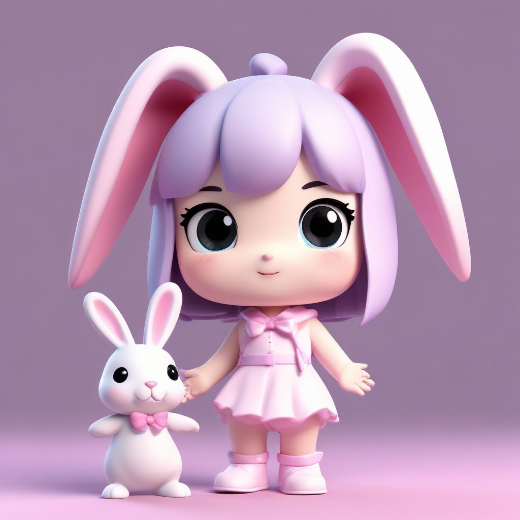 🐰 软糯甜心兔耳娘！粉色系Q版手办太想捏了！快来生成！