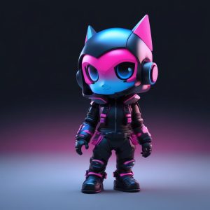 ⚡️赛博核心机能风Q版！霓虹光影下的未来感头像生成