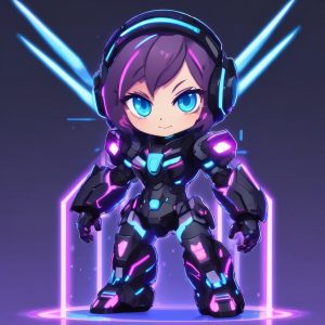 👾 赛博机甲娘来袭！Q版电竞机械少女，二次元潮酷必备！