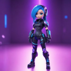 👾赛博朋克风Q版来袭！夜光高马尾的未来感Girl🤖