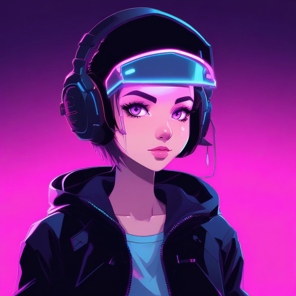 🔋赛博甜心! 极简Q版朋克少女来袭, 超酷壁纸直接抱走!