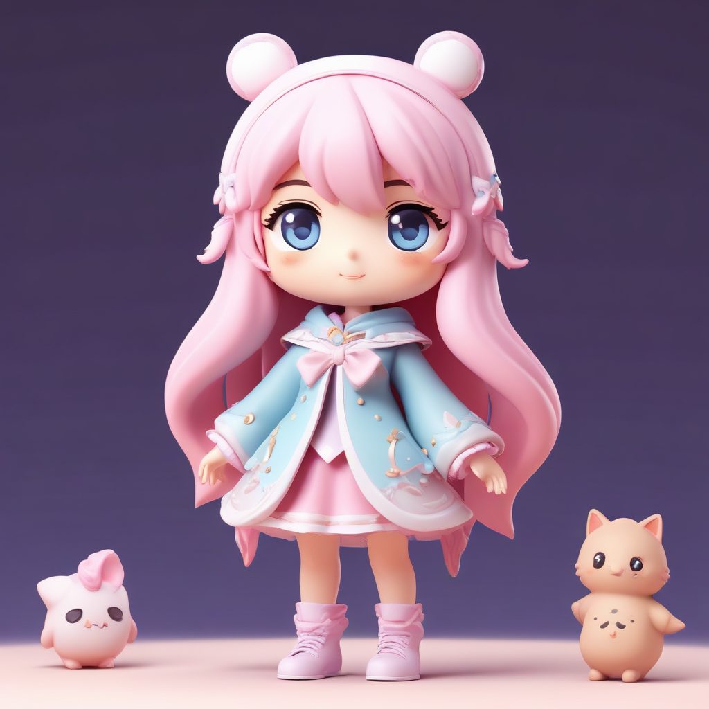 ✨Q版小魔女头像生成！C4D粘土风魔法少女全身像AI绘画提示词🔥